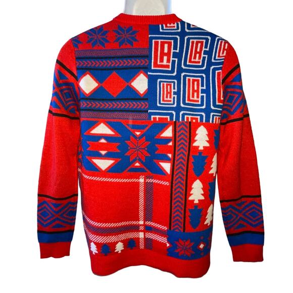 FOCO Klew NBA Los Angeles Clippers Busy Block Ugly Christmas Sweater Size S - Picture 2 of 6